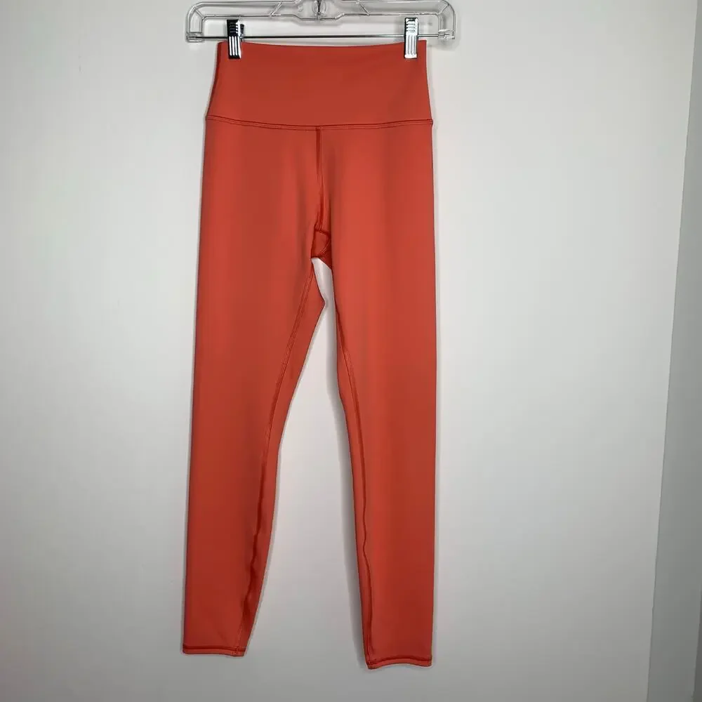 Alo Yoga 7/8 High-Waist Airbrush Legging Coral Small Womens Athletic